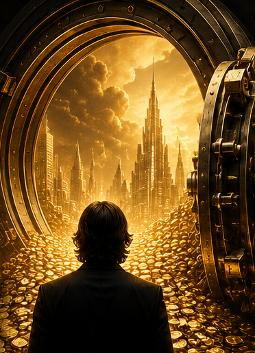 The vault opens